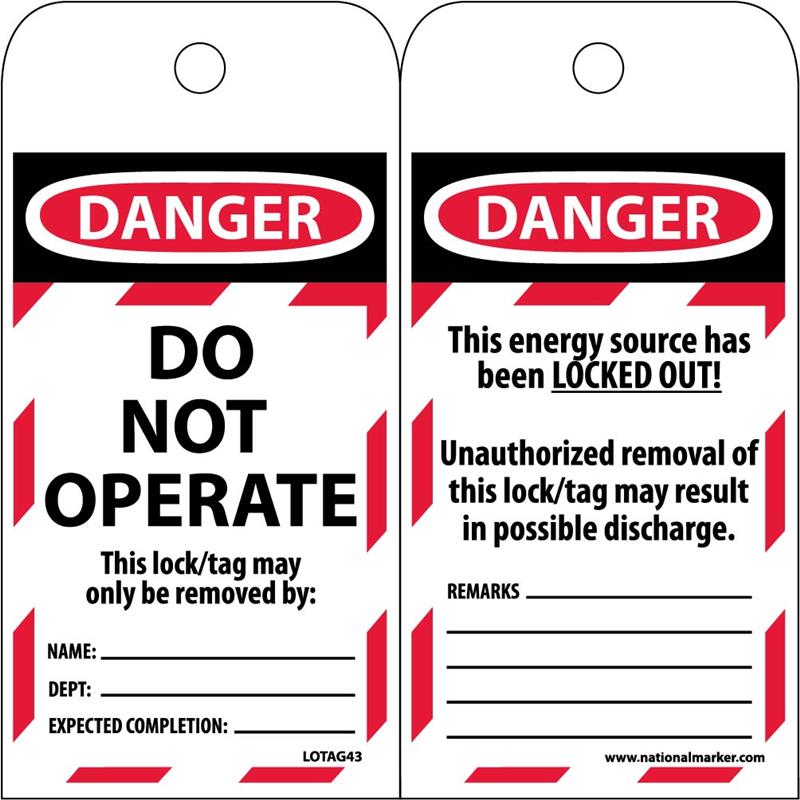 EZ PULL DO NOT OPERATE TAGS - Do Not Operate Tags